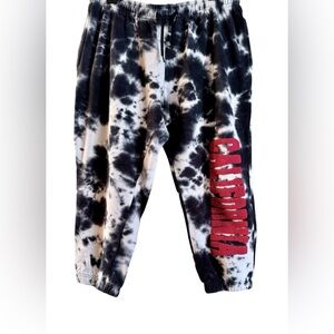 Faded Rose Essentials Woman’s Tie-Dye Crop Joggers - Black and White